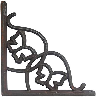 Adonai Hardware "Amasai" Natural Raw Antique Iron Shelf Bracket (Supplied as 2 Pieces per Pack) - Natural Unlacquered