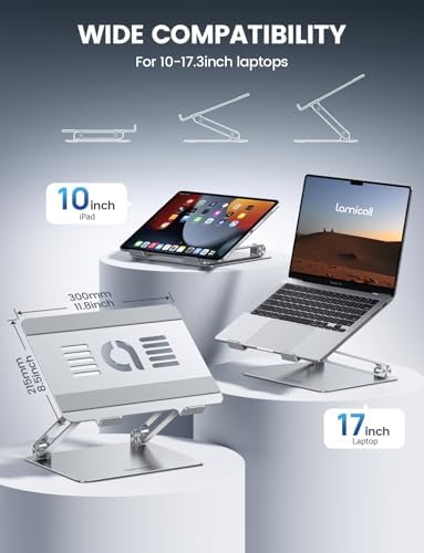 Lamicall Aluminum Laptop Stand for Desk for MacBook Air Pro Neo 10-17.3''