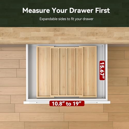 Large Expandable Bamboo Coffee Pod Drawer Organizer