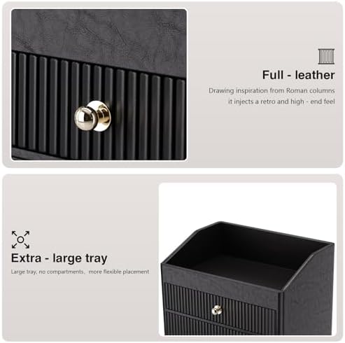 LADSTAG Cosmetic Organizer,Luxury Make up Organizer with 3 shelf Drawers,Black Large Capacity Makeup Organizers for Skin