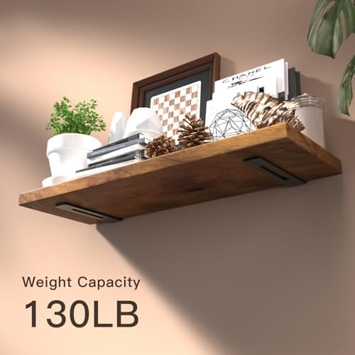 4 Pack 8 Inch Shelf Brackets, 1/5" Thick Heavy Duty Floating Shelf Bracket