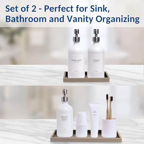 Spacewiser Countertop & Vanity Silicone Tray – 2 PC (11.7" & 7.7") Set