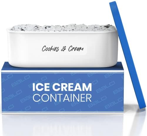 BALCI Ice Cream Container - 2 Quart Freezer Tub (Blue)