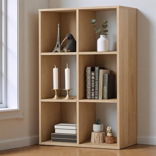 Fencer Wire 11-Inch Cube Storage Organizer Shelf w/Back, with Exterior Edge, Room Storage Shelves Divider, Bookcase, 6-C