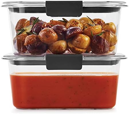 Rubbermaid Brilliance BPA-Free Food Storage Containers, Medium Deep, 4.7 Cup, 2-Pack, Airtight & Leak-Proof, Microwave & Dishwasher Safe