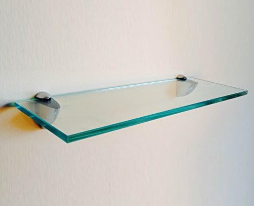 Bathroom Shelve, 4-3/4" x 18" - 3/8 Inch Thick Floating Shelve with 2 Free Chrome Brackets and Screws For Bathroom and K