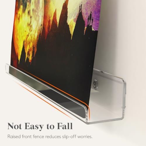 Lifewit Narrow Acrylic Floating Shelves for Vinyl Record 12", Clear 10 Pack
