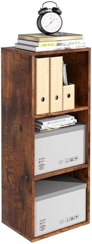 Wooden 3 Cube Storage Organizer, 3 Tier Storage Cubes Storage Display Cubby, Freestanding DIY Closet Shelving Unit for L