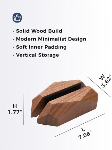 Adjustable Vertical Laptop Stand, MacBook Holder with Wood, Wooden Laptop Stand, Vertical Laptop Holder for Desk, Width 
