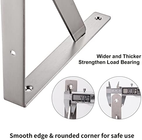 YUMORE 14 Inch Shelf Bracket, Heavy Duty L Bracket, 2 Pack