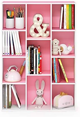 Furinno LUDER Book Shelf, 11-Cube Bookshelf, Reversible Bookcase, 9.4 x 29.1 x 41.7, Easy Assembly, for Living Room, Bed