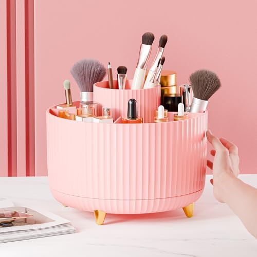 fanado 360° Rotate Makeup Brush Holder Organizer, Makeup Organizers Countertop, Makeup organization and Skincare Storage