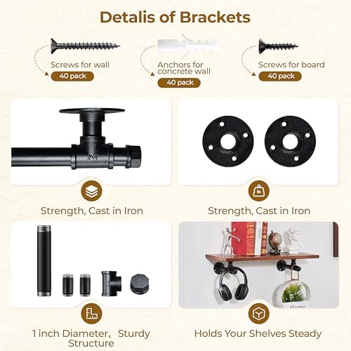 Industrial Pipe Shelf Brackets for Floating Shelves,Heavy Duty Bracket