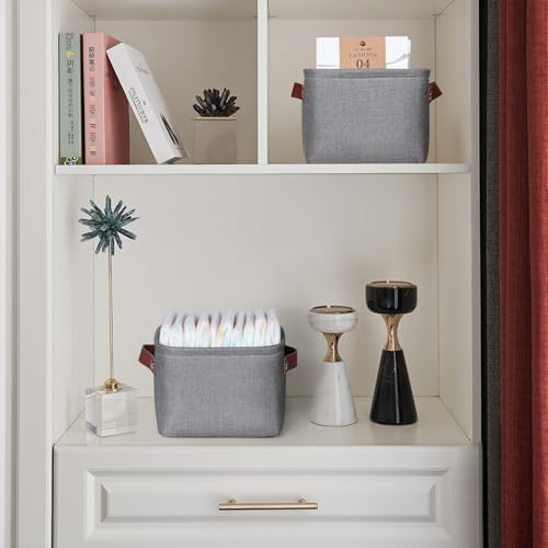 Small Fabric Storage Bins, Mini Storage Cubes, 7.8x6.7x5.9 Inch