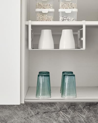 Nxconsu Under Shelf Basket 2 Pack, Cabinet Storage Organizer, 11" White