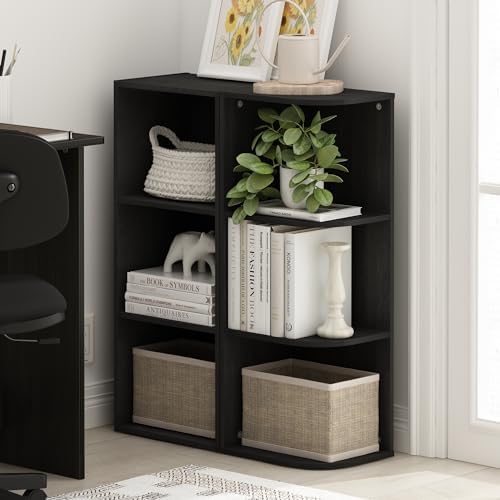 Furinno PASIR Book Shelf, 3-Tier Corner Bookshelf with Open Shelf, Standing Bookcase, 9.3 x 12 x 31.5 for Organization a