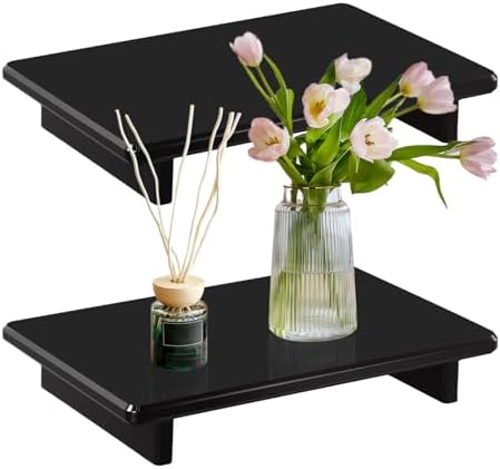 Black Acrylic Bathroom Vanity Tray Countertop Organizer, 9"x5.9"x1.5"