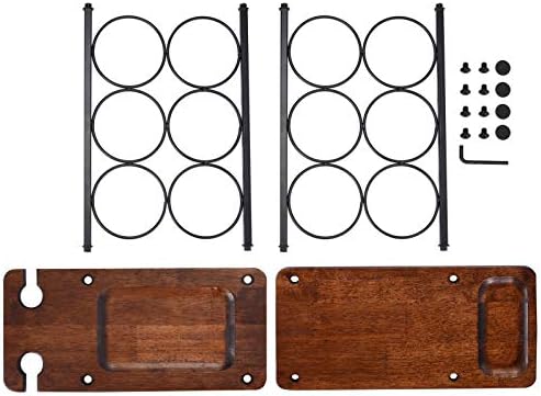 ALLCENER Wine Rack with Glass Holder, Countertop Wine Rack, Wooden Wine Holder with Tray, Perfect for Home Decor & Kitch