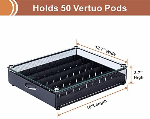for Nespresso Pods Holder Vertuo Pod Holder for Vertuoline Capsules （50 pods）