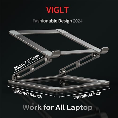 Laptop Stand for Desk - Adjustable Laptop Holder, Portable Laptop Riser with Multi-Angle Height Adjustable Computer Stan