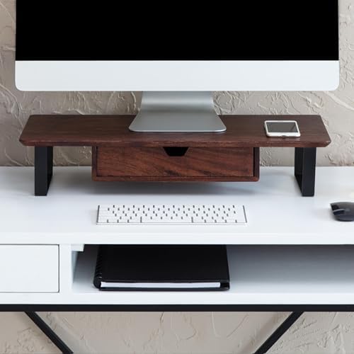 Anji Mountain Monitor Stand for Desk - Desktop Organizer & Laptop Riser, Ergonomic Monitor Riser, Space-Saving, Durable,