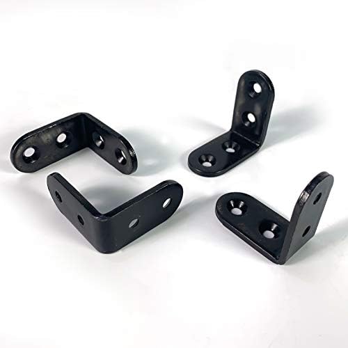20 Pcs L Corner Brackets 2x2 Inch Black Heavy Duty L Bracket for Joint Right Angle Shelf Support Corner Braces for Shelv