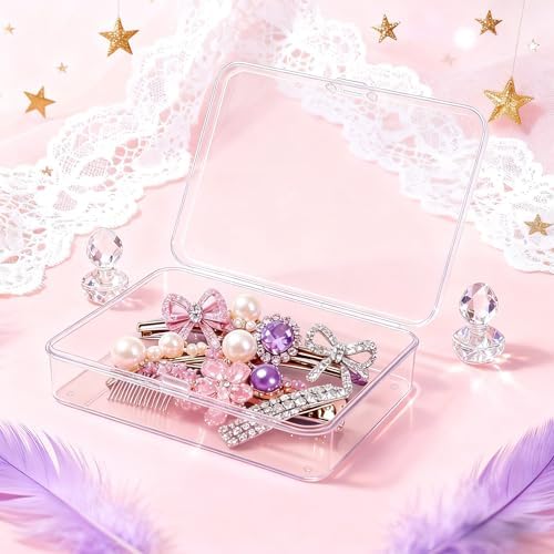 LJY 12 Clear Rectangular Plastic Boxes, 4.5 x 3.3 x 1.1 in for Watch Parts