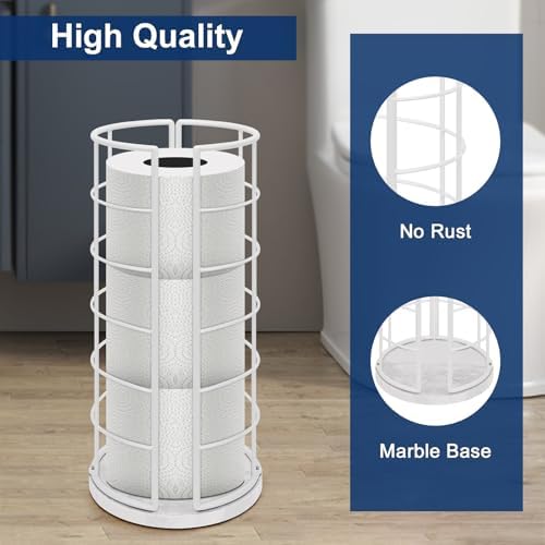 NearMoon Toilet Paper Organizer Stand, Free Standing 3 Rolls Tissue Storage, Metal Bathroom Accessory, Rustproof Toilet 