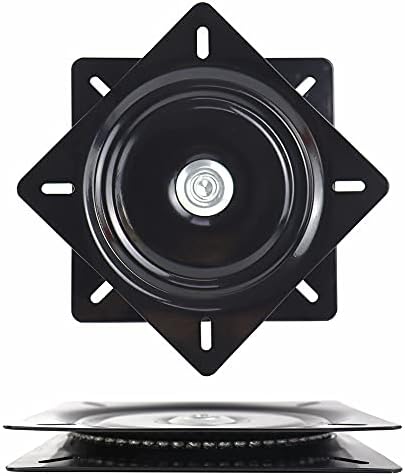 2Pack 8 Inch Lazy Susans Turntable Bearings Swivel Zinc Plate, Black Square Lazy Susan Hardware, Heavy Duty Lazy Susan R