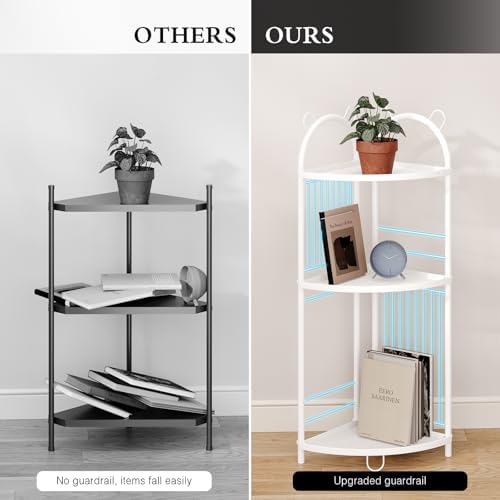CICUFY Small Corner Shelf Metal Bathroom Corner Shelf 3 Tier Bathroom Stand Toilet Paper Storage Standing Shower Caddy O