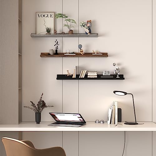 Giftgarden 36 Inch Multi Colors Floating Shelves for Wall Mount, Assorted Colors Wood Wall Shelf Ledge for Bathroom Bedr
