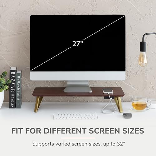 Anji Mountain Monitor Stand for Desk - Desktop Organizer & Laptop Riser, Ergonomic Monitor Riser, Space-Saving, Durable,