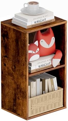 Book Shelf, Wooden Cube Storage Organizer with 11" Open Cubes, Stackable Bookcase for Room Divider Storage, Bookshelf fo