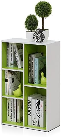 Furinno LUDER Book Shelf, 5-Cube Bookshelf, Reversible Bookcase, 9.4 x 19.5 x 31.5, Easy Assembly, for Living Room, Bedr