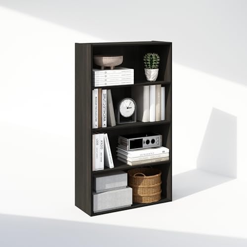 Furinno Simple Book Shelf, 4-Tier Bookshelf, Bookcase with Open Shelf, 9.4 x 23.6 x 41.7, for Living Room, Bedroom, Home