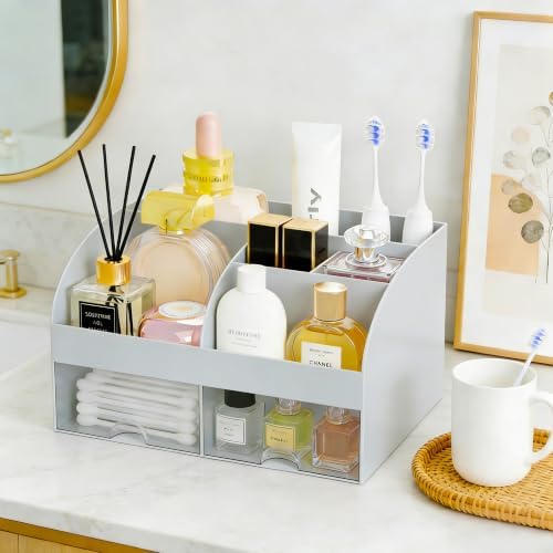 Makeup Organizer with 2 Drawers, Cosmetic Storage for Dresser Vanity and Bathroom Countertop,Make up organization and Sk
