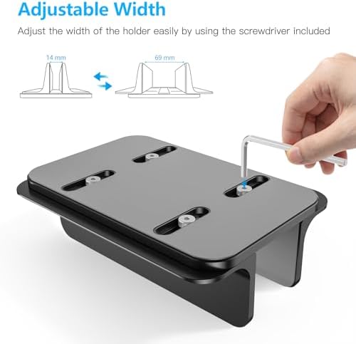 OMOTON Vertical Laptop Stand Holder, Adjustable Dock for MacBook, Black