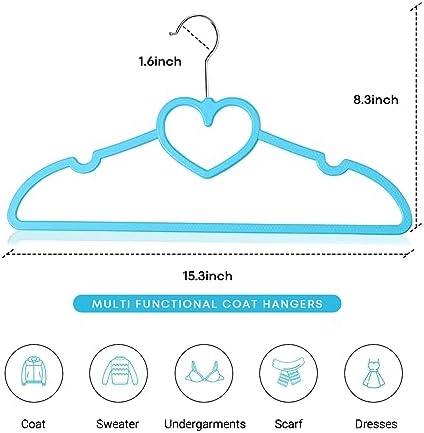 Plastic Hangers 20 Pack, Blue Shirt Hangers Ultra Thin Space Saving with 360 Degree Swivel Hook, Strong & Durable Adult for Dress, Shirts, Coats