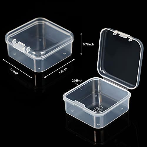 SATINIOR 24 Pcs Small Clear Plastic Container Box, 1.7 x 1.7 x 0.8 in