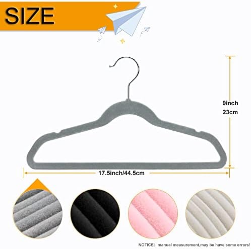50+10 Pack Non-Slip Velvet Hangers Suit Clothes Hanger Space Saving Hangers 15~20LBS Heavy Duty 17.5"