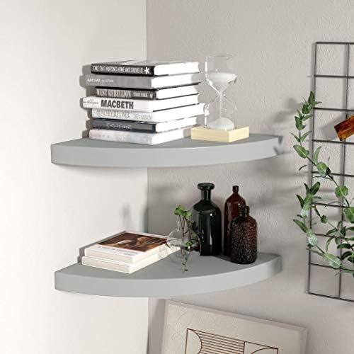 Floating Corner Shelves 2 pcs ,Closet Corner Shelf,Bathroom Wall Shelf Organizer,Hanging Bookshelves,Invisible Mounting 