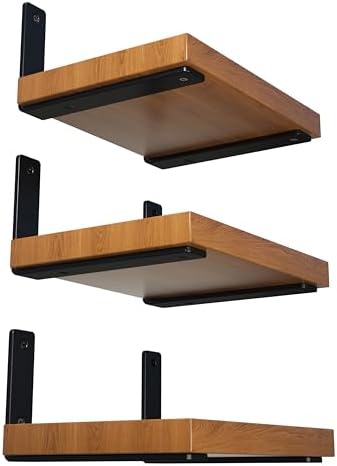 NEODROP 6-Pack 6 Inch Heavy Duty Shelf Brackets, Premium Floating L Bracket for Wall, Kitchen, Mantel Shelves Support | 