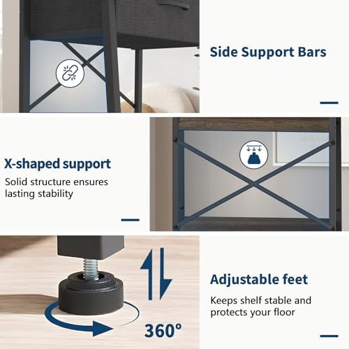 Whitmor 5-Tier Ladder Bookshelf with Drawer, Tall Narrow Bookcase with Wood Shelves & Metal Frame, Modern Display Storag