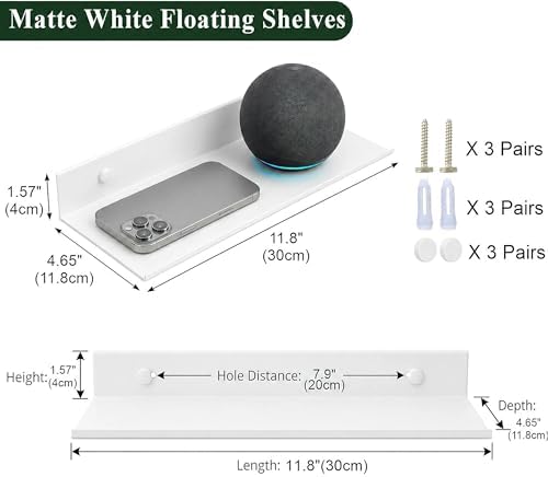 Z metnal Small Wall Shelves, Mini Display Metal Lack Floating Shelf for Collectables Figure, Aluminum, Wall Mounted, Sle