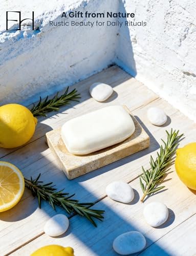 Marble Soap Dish Tray, Soap Bar Holder for Bathroom Shower