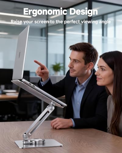 Adjustable Laptop Stand for Desk 360° Rotating Base for 10-17.3''