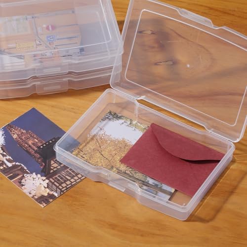 novelinks 10 Pack 4"x6" Clear Photo Storage Boxes and Photo Box Organizers