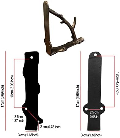 NACH Decorative Shelf Brackets, 2 Pack of 7 x 2 x 7.3 inch, Gold Finish Cast Iron Rustic Shelf Brackets - Metal Shelf Br