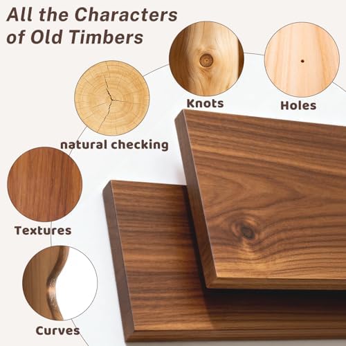 Aboacen 100% Solid Wood Bathroom Wall Shelves, Water Proof Shelves for Wall