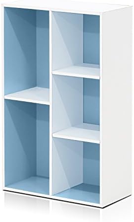 Furinno LUDER Book Shelf, 5-Cube Bookshelf, Reversible Bookcase, 9.4 x 19.5 x 31.5, Easy Assembly, for Living Room, Bedr